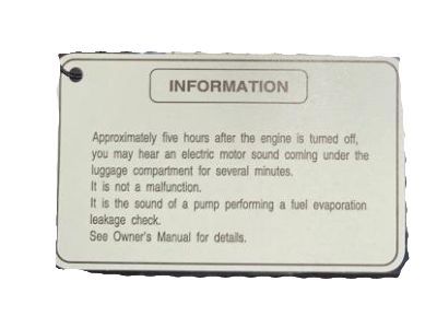 Lexus 11294-28010 Label, Leak Detection Pump Information