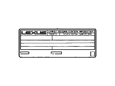 Lexus 11298-36510 Label, Emission Control