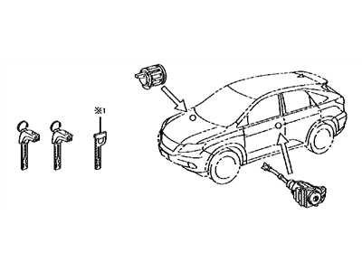 2015 Lexus RX350 Door Lock Cylinder - 69005-48410