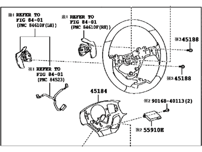 Lexus 45100-50490-E7 Steering Wheel Assembly