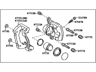 Lexus 47730-30521 Front Passenger Disc Brake Cylinder Assembly