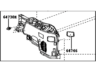 Lexus 64740-0E030-B0 Panel Assy, Deck Trim Side, LH