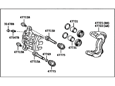 Lexus 47730-48170 Front Passenger Disc Brake Cylinder Assembly
