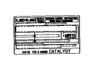 Lexus 11298-46080 Plate, Emission Control Information
