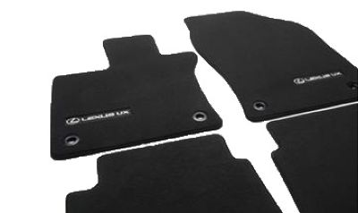 Lexus Carpet Floor Mats - Black (C2L9) With Black Edge And Silver PT919-76190-20