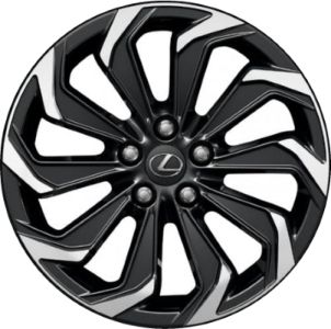 Lexus 18" Gloss Black Machined Alloy Wheels, Black (11Bk01) PW457-76001-MB