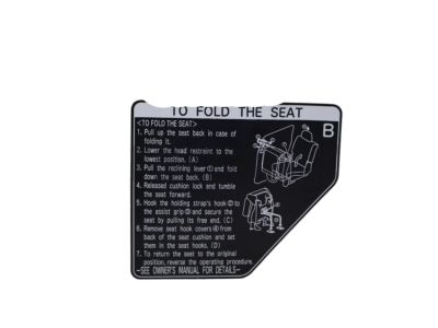 Lexus 74543-60430 Label, Rear Seat Caution