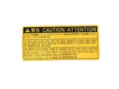 Lexus 47997-60010 Label, ACCUMULATOR Caution
