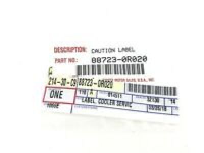 Lexus 88723-53020 Label, Cooler Service