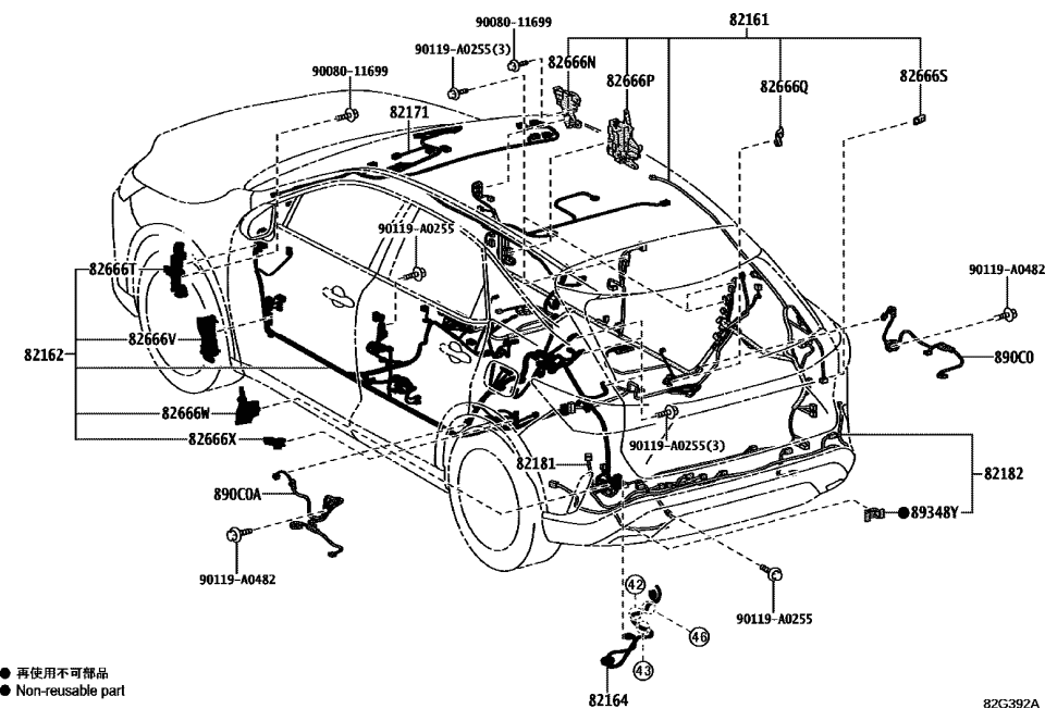 Lexus 82162-0EU81 WIRE, FLOOR, NO.2