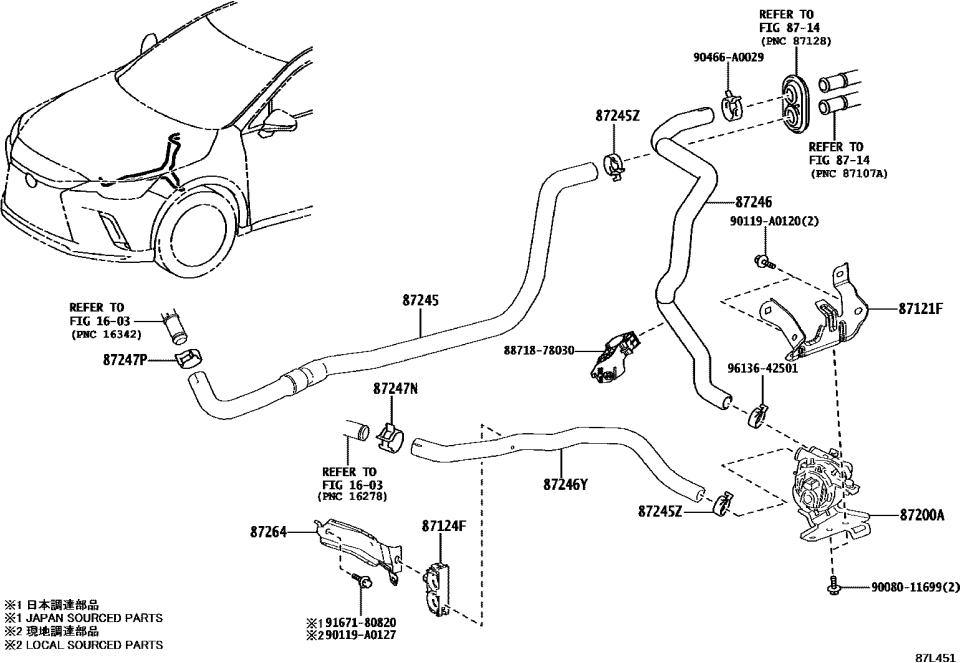 Lexus 87209-0E860 HOSE SUB-ASSY, WATER