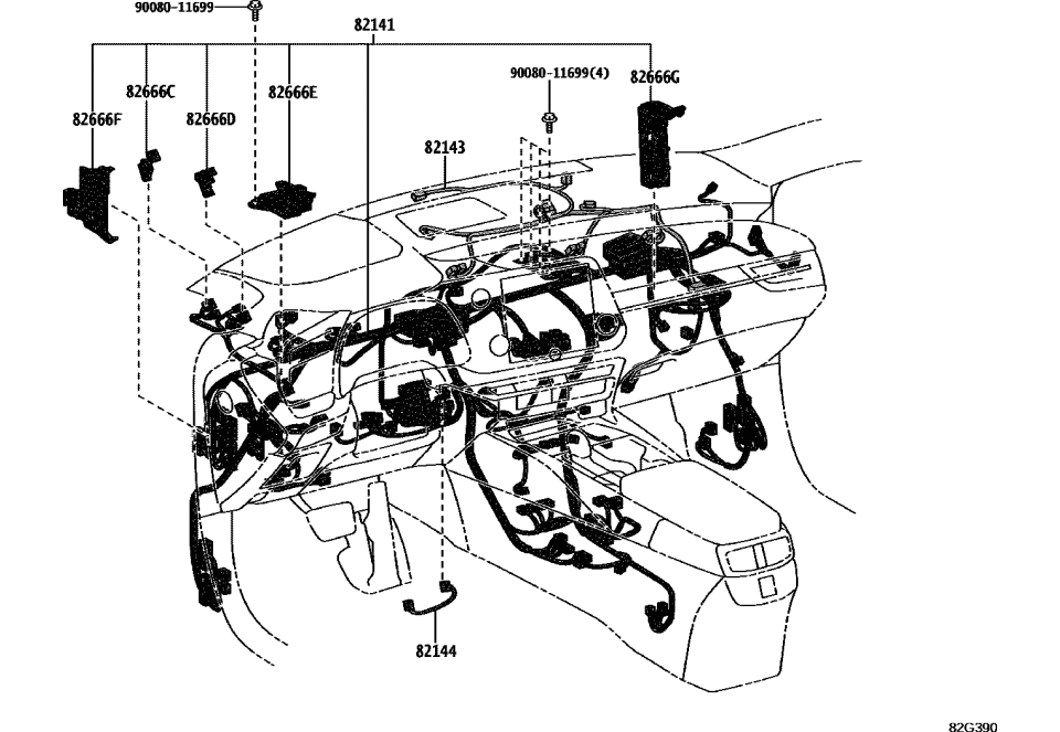 Lexus 82145-0E110 WIRE, INSTRUMENT PAN