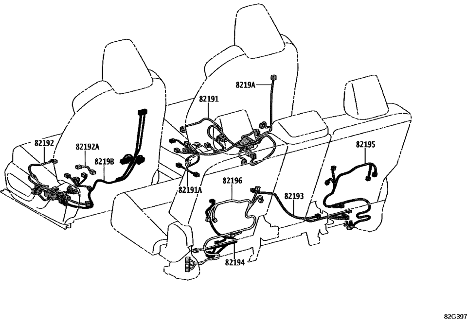Lexus 8219A-0E270 WIRE, FR SEAT, RH NO