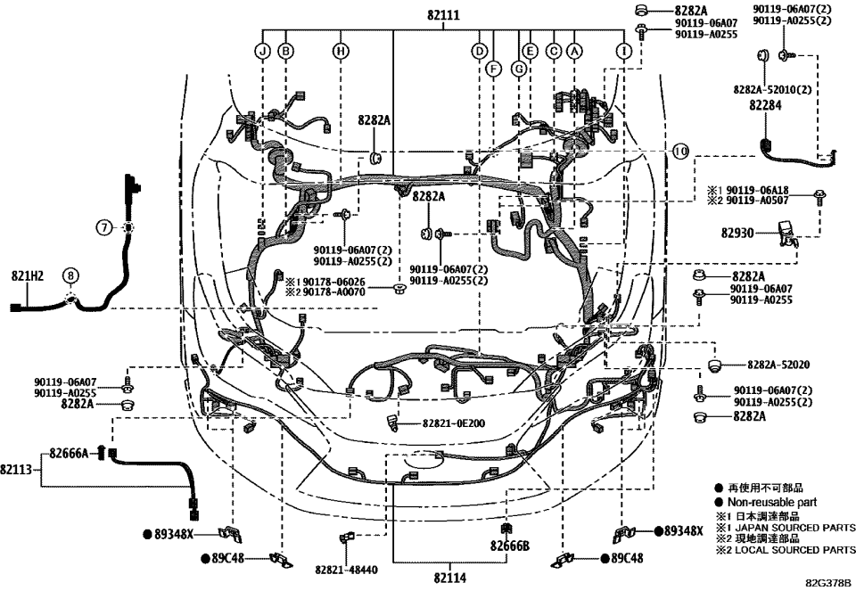 Lexus 82115-0E701 WIRE, ENGINE ROOM MA