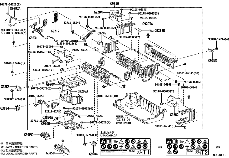 Lexus G9288-48070 LABEL, BATTERY CAUTI