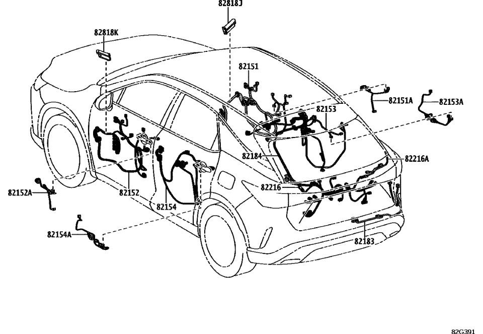 Lexus 82156-0E140 WIRE, FR DOOR, LH NO