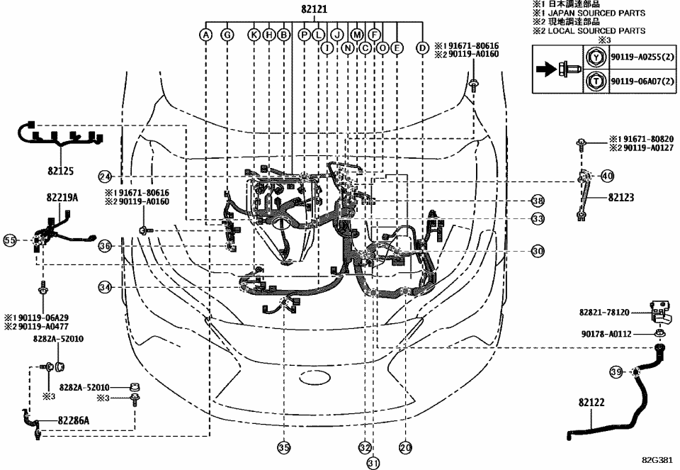 Lexus 82121-0E670 WIRE, ENGINE