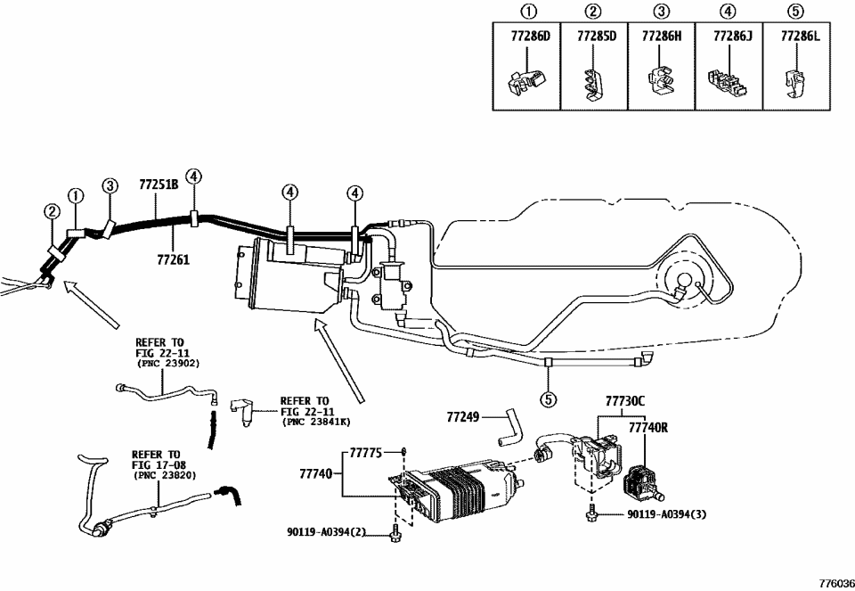 Lexus 77285-0E240 CLAMP, FUEL TUBE, NO