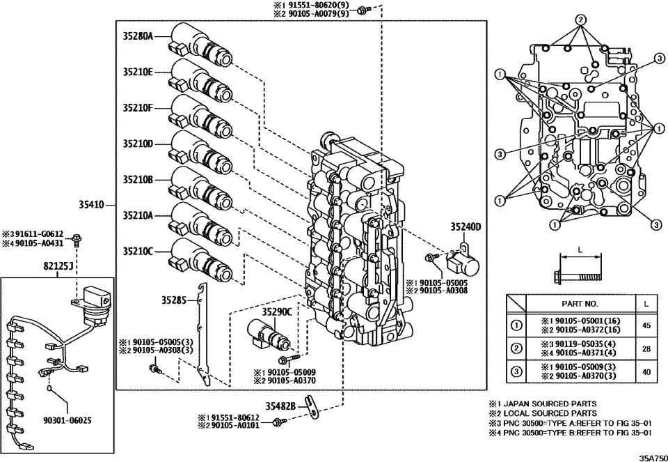 Lexus 90105-A0370 BOLT, WASHER BASED H