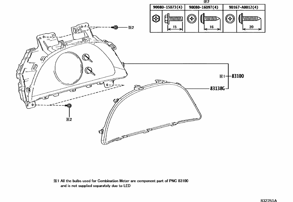 Lexus 83800-3TB80 METER ASSY, COMBINAT