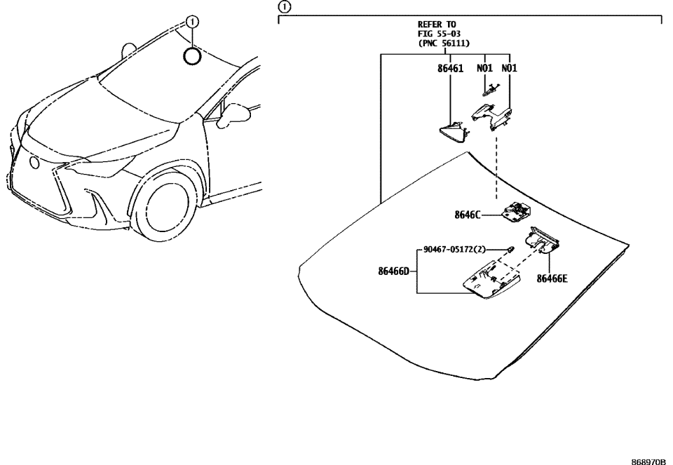 Lexus 8646C-78040 CAMERA, FORWARD RECO