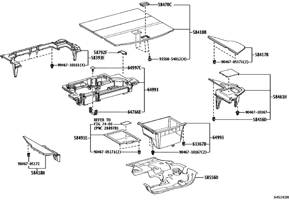 Lexus 64991-78030 BOX, DECK FLOOR, FR