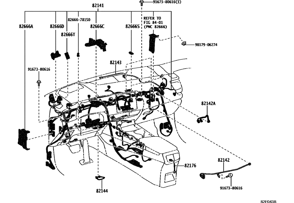 Lexus 82144-78030 WIRE, INSTRUMENT PAN