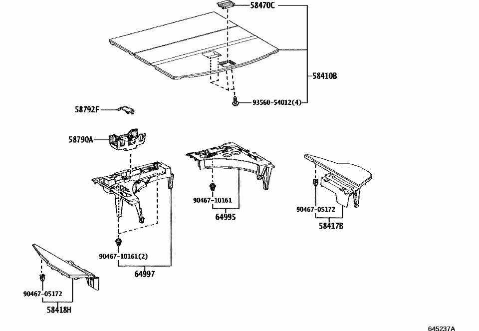 Lexus 64995-78050 BOX, DECK FLOOR, RH