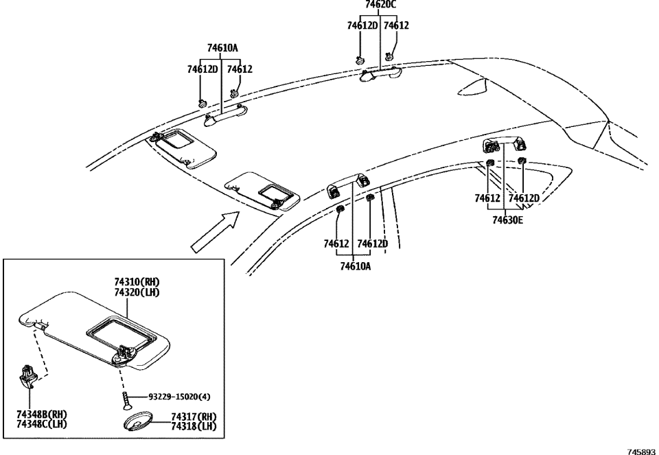 Lexus 74612-33030-E3 COVER, ASSIST GRIP