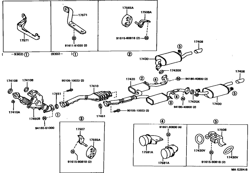 Lexus 17506-50060 Bracket Sub-Assy, Exhaust Pipe NO.1 Support