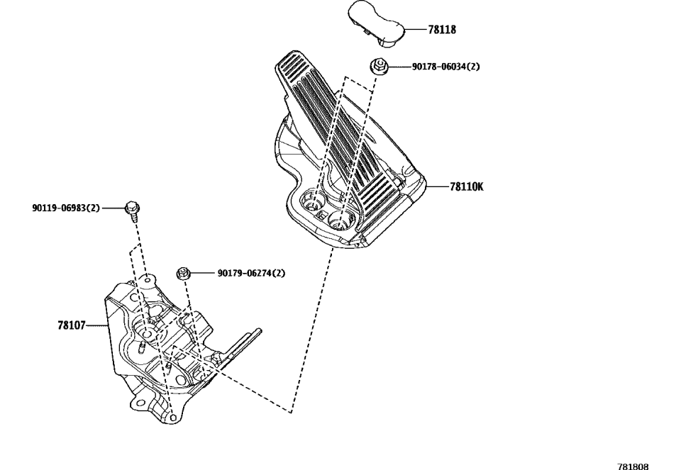 Lexus 78108-48020 BRACKET SUB-ASSY, AC