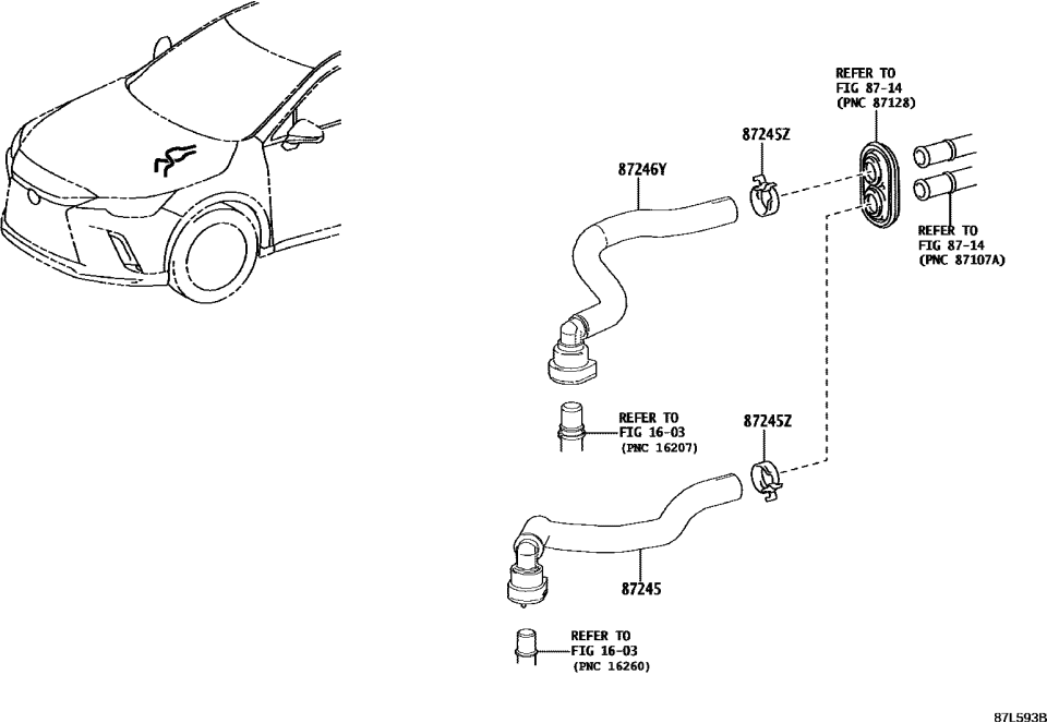 Lexus 87209-48380 HOSE SUB-ASSY, WATER