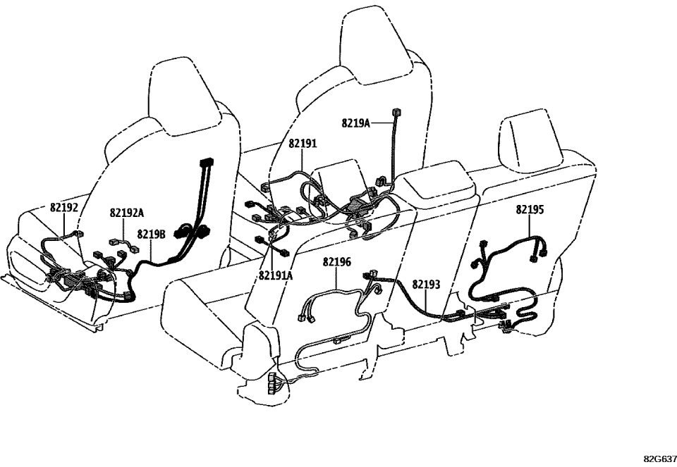 Lexus 8219A-42080 WIRE, FR SEAT, RH NO