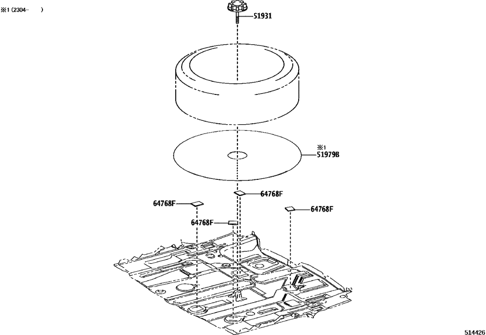 Lexus 51979-48010 CUSHION, SPARE WHEEL