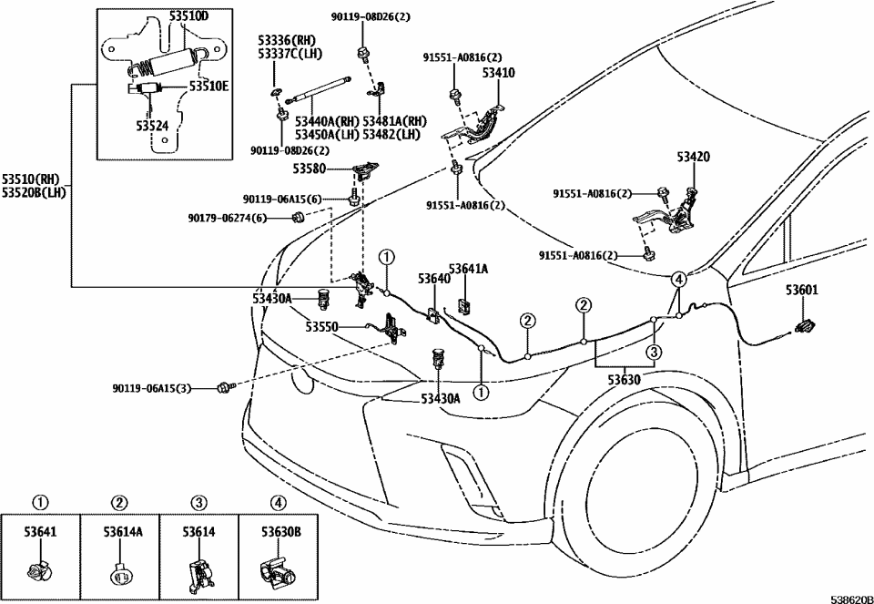 Lexus 64618-48010 CLAMP, LUGGAGE LOCK