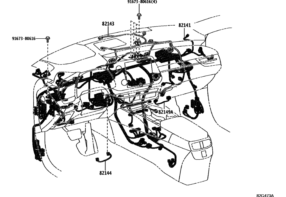 Lexus 82144-48220 WIRE, INSTRUMENT PAN