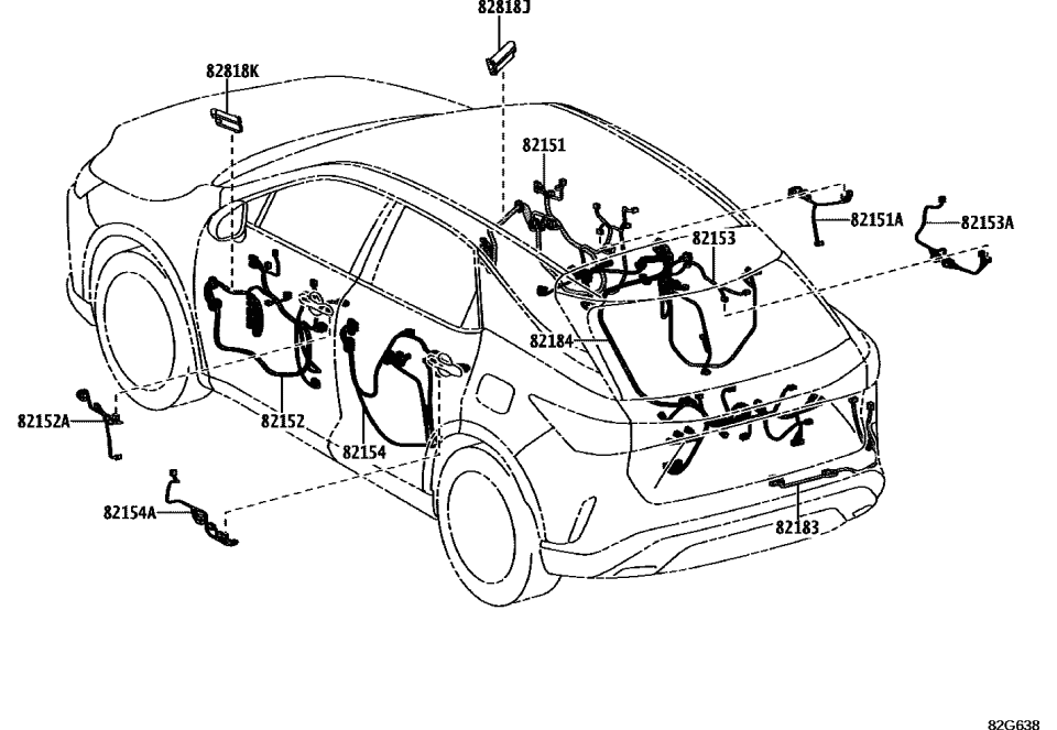 Lexus 82153-48370 WIRE, RR DOOR, NO.1