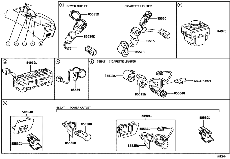 Lexus 82711-45030 CLAMP, WIRING HARNES