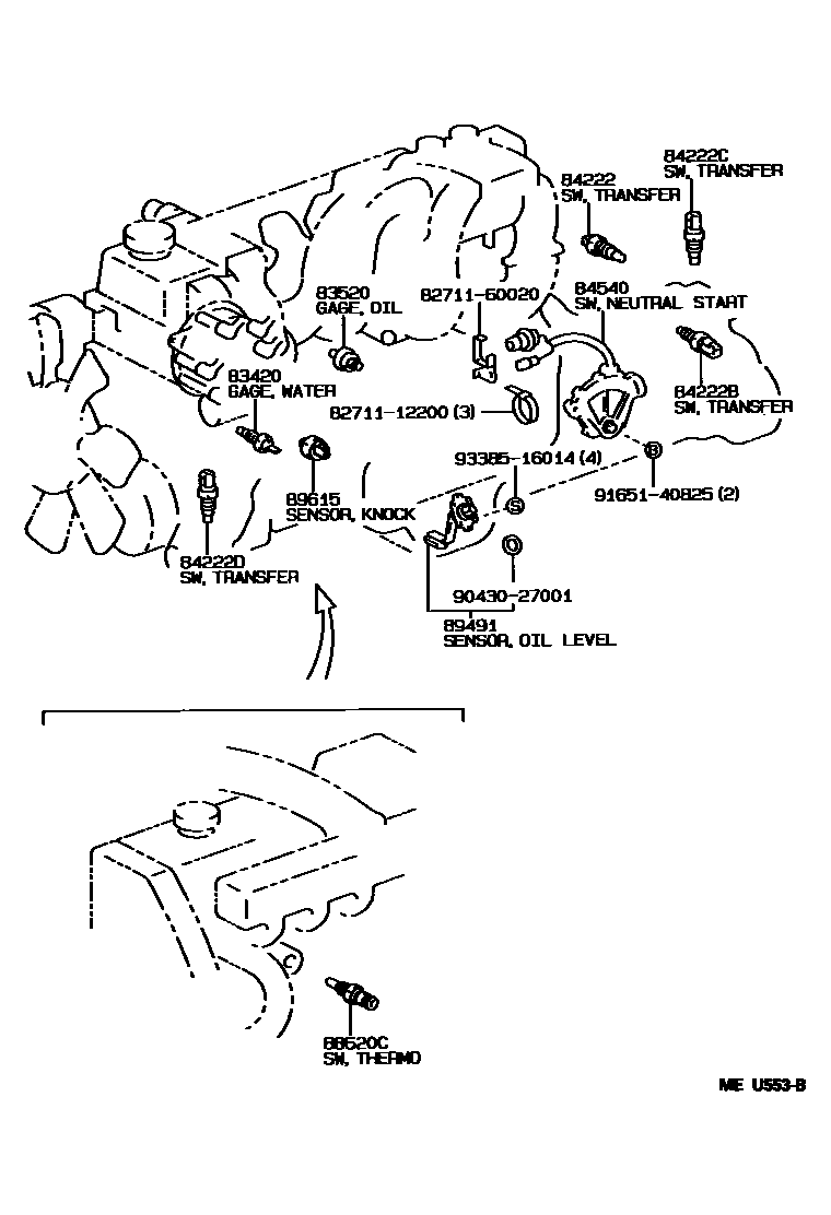 Lexus 91651-40825 Bolt, W/Washer