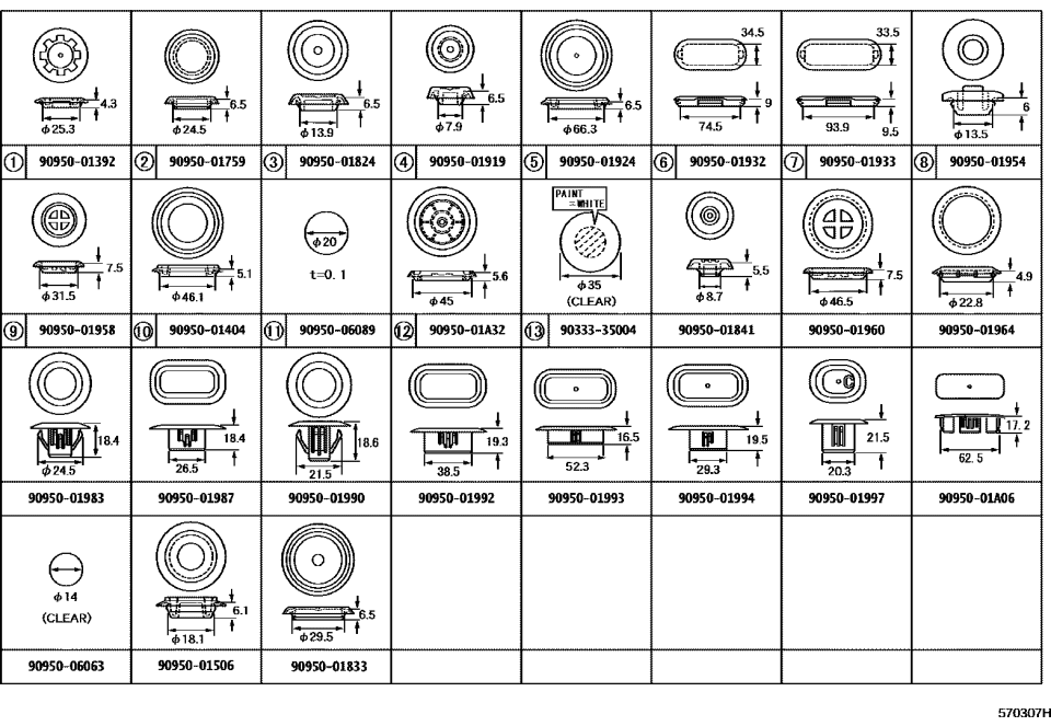 Lexus 90950-01924 Plug, Hole