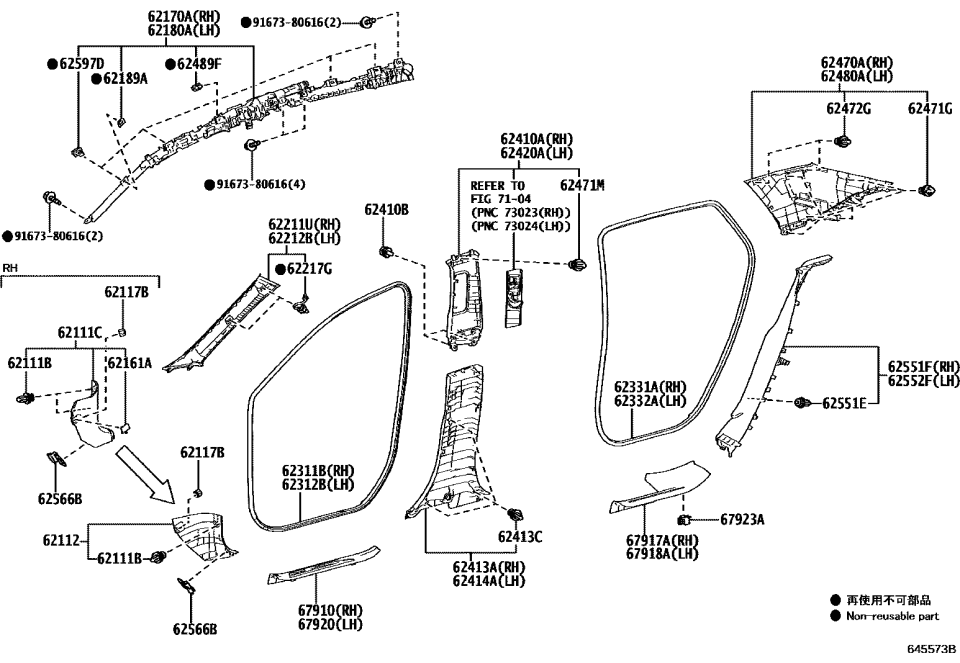 Lexus 62566-46010 CLAMP, ROCKER PANEL