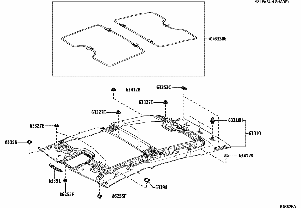 Lexus 63306-46031 TRIM SUB-ASSY, SUNSH