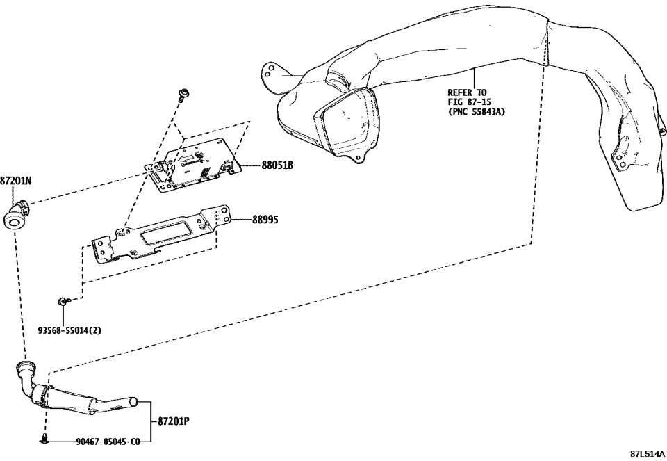 Lexus 55848-12030 DUCT, HEATER TO REGI