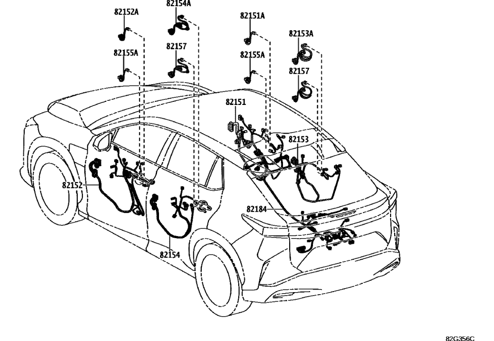 Lexus 82184-46101 WIRE, BACK DOOR, NO.