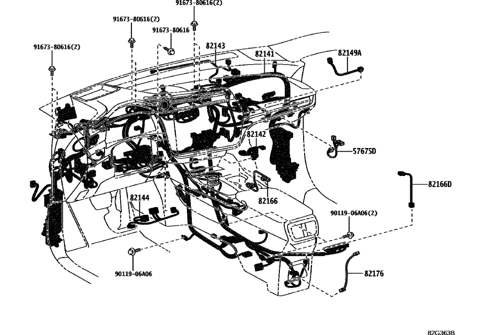 Lexus 82140-46020 WIRE ASSY, INSTRUMEN