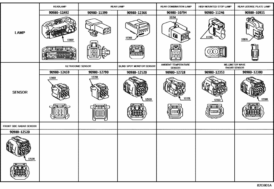 Lexus 90980-10794 Housing, Connector Male