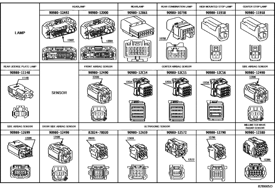 Lexus 82824-78020 Connector, Wiring Ha