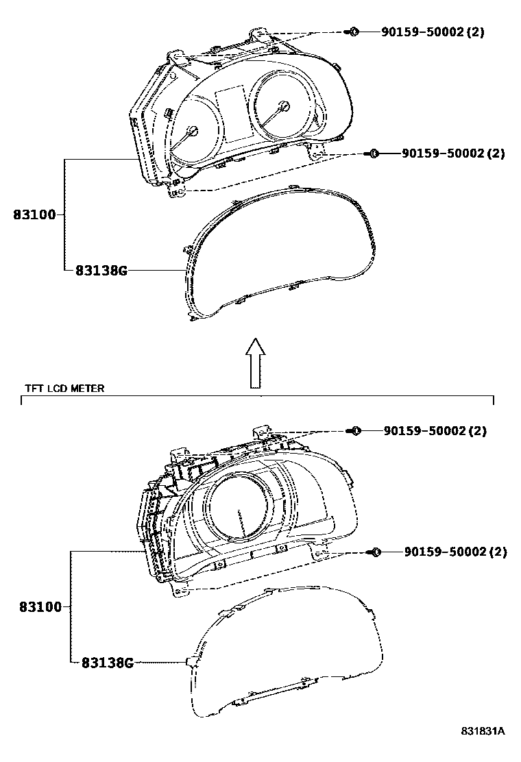 Lexus 83800-53P02 METER ASSY, COMBINAT