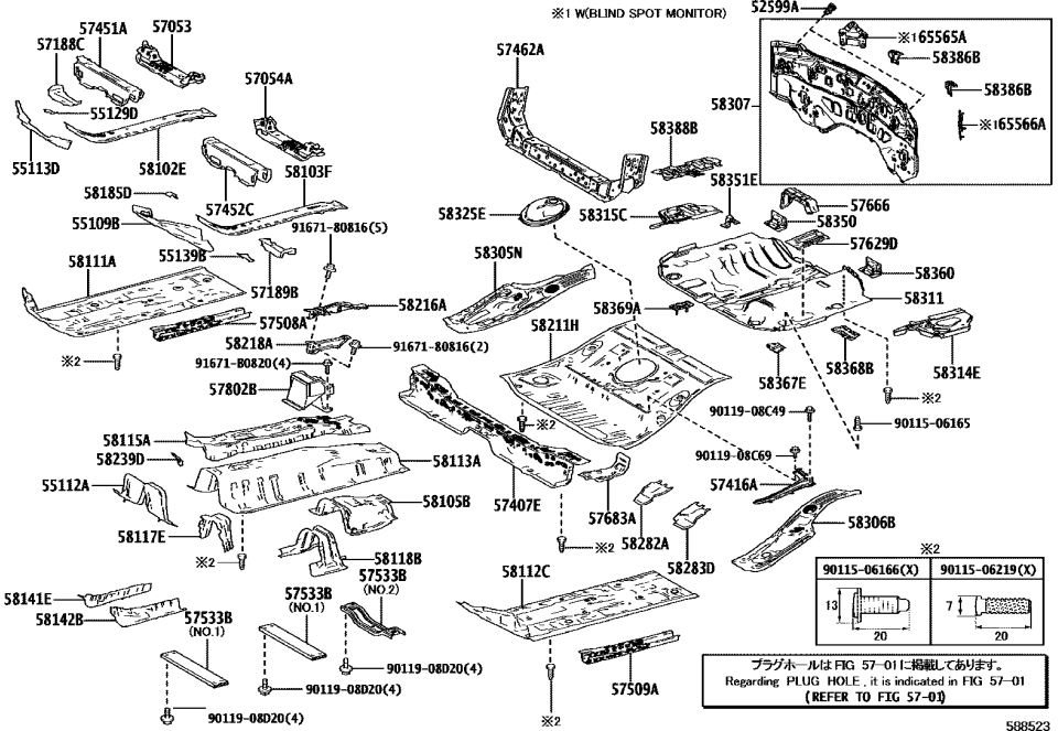 Lexus 58113-76030 PANEL, FR FLOOR, CTR