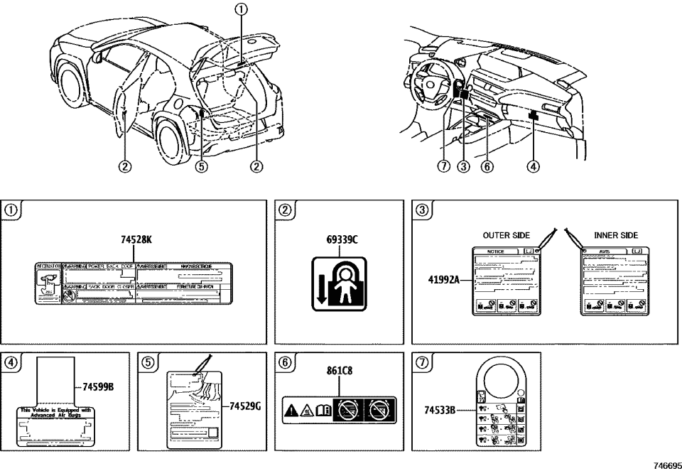 Lexus 7452A-78020 LABEL, SHIFT CONTROL